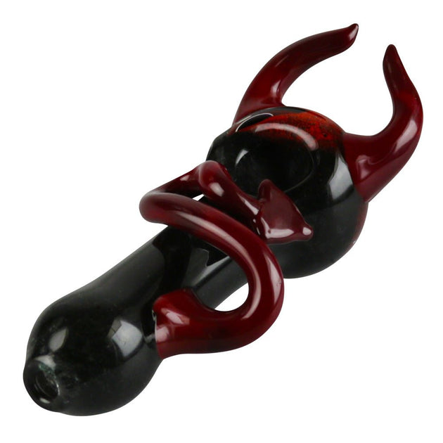 Devil Horns & Tail Fritted 5.75" Hand Pipe - Glasss Station
