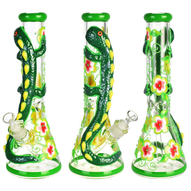 Exotic Lizard 13.75" Beaker Water Pipe - Glasss Station