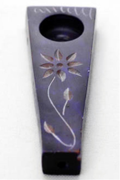 Flower Engraved Stone Pipe 3 Pack - Glasss Station