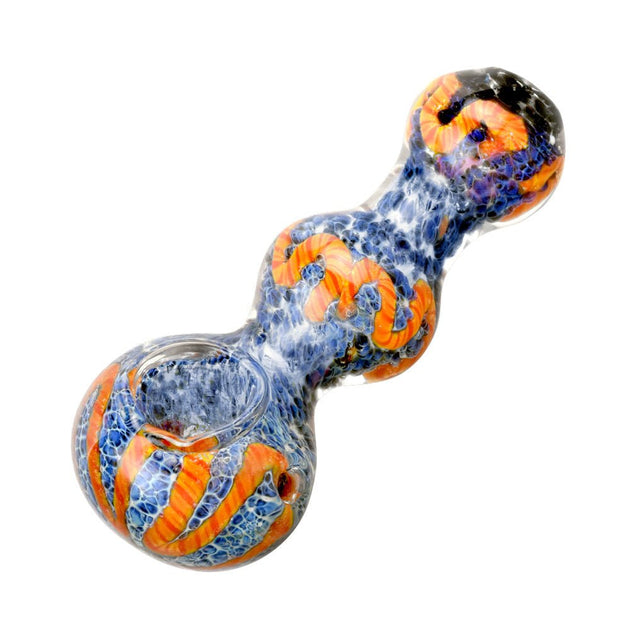 Fritted Squiggle Spoon Glass Pipe - Glasss Station