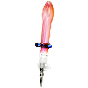 Fumed Glass Footed 5.5" Honey Straw - Glasss Station