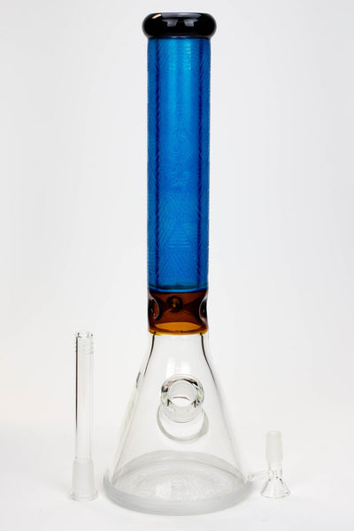 GENIE 15" 7mm Sandblasted Artwork Beaker Bong - Glasss Station