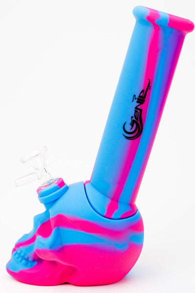GENIE 9" Skull Multi-Colored Silicone Bong - Glasss Station