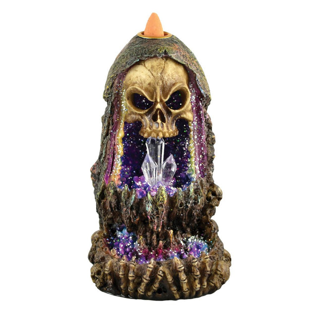 Geode Skull Backflow Incense Burner w/ LED - Glasss Station