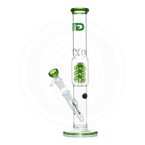 Grace Glass Straight Tube Green Water Pipe w/ Coil Perc - Glasss Station