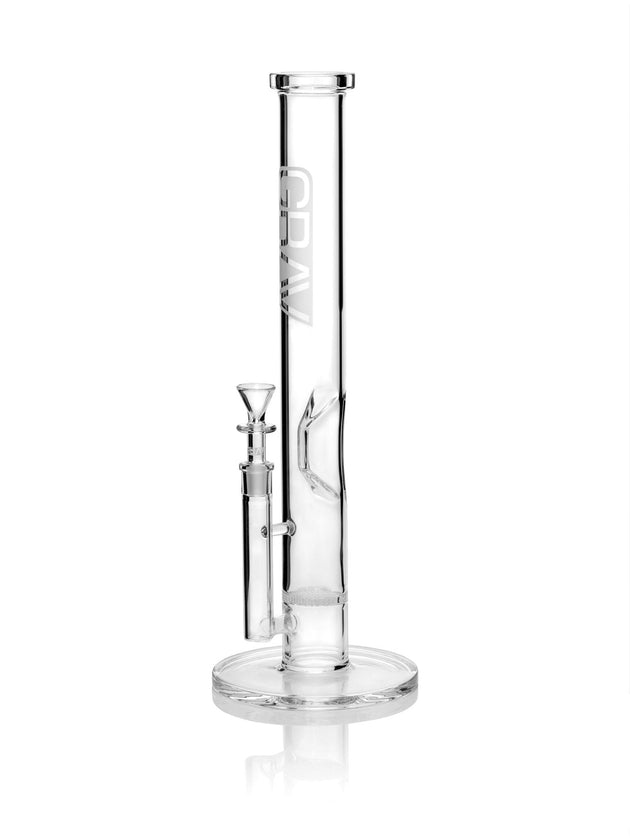 GRAV Large, Clear Straight Base w/ Disc Water Pipe - Glasss Station