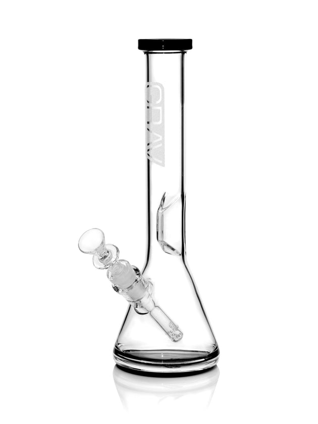 GRAV Medium Black Accent Beaker Bong - Glasss Station