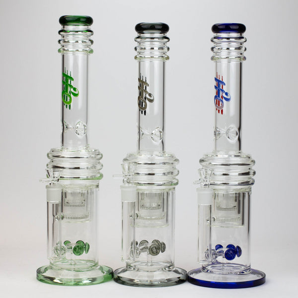 H2O Glass 17" Double Layer Honeycomb Bong - Glasss Station