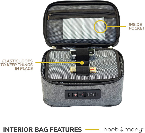 Herb & Mary Smell Proof Storage Stash Case w/Integrated Combo Lock (Medium) - Glasss Station