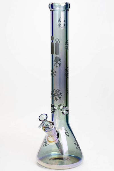 Infyniti Snowflake 18" 7mm Metallic Beaker Bong - Glasss Station