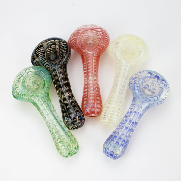Iridescent Worked 4" Hand Pipe - Glasss Station