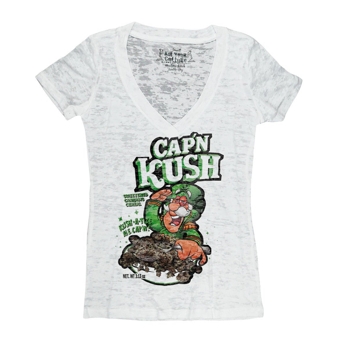 Kill Your Culture Cap'N Kush Women's Burnout T-Shirt - Glasss Station