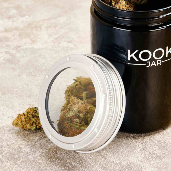 Kooki Large Glass Stash Jar with 5x Magnifying Lid - Glasss Station