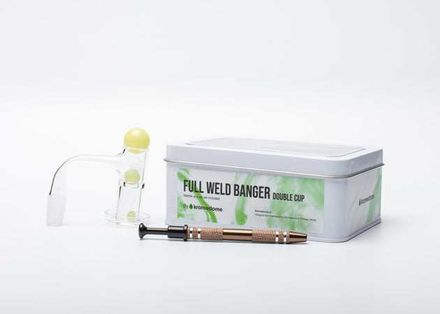 Kromedome Full Weld Double Cup Quartz Banger Kit - Glasss Station