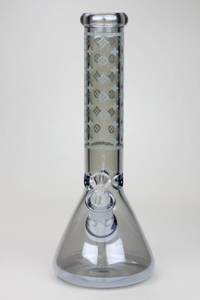 Luxury Logo 14" 7mm Electroplated Beaker Bong - Glasss Station