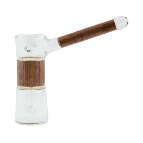 Marley Natural Glass & Walnut Bubbler - Glasss Station