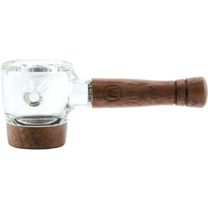 Marley Natural Glass & Walnut Spoon Pipe - Glasss Station