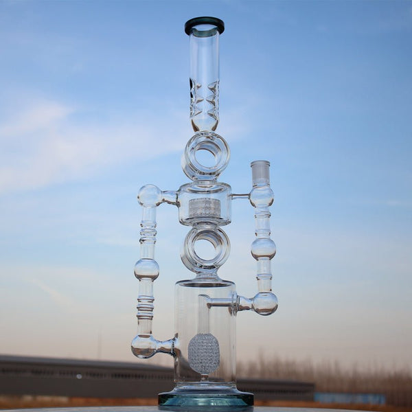 Massive 22" Dual Perc Recycler Style Water Pipe - Glasss Station