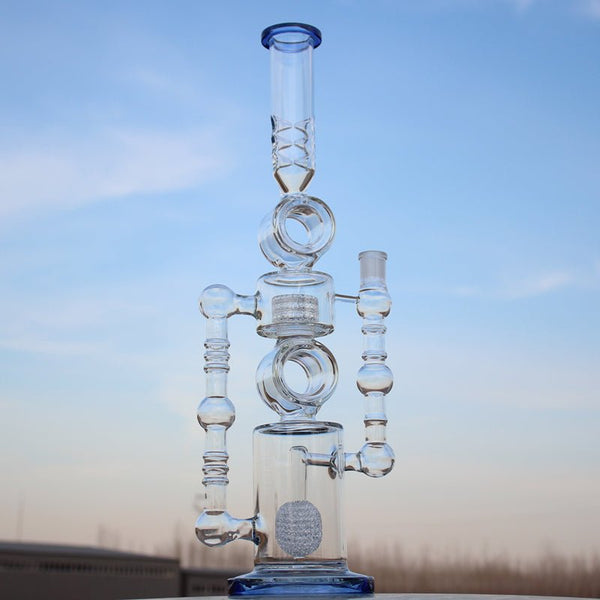 Massive 22" Dual Perc Recycler Style Water Pipe - Glasss Station