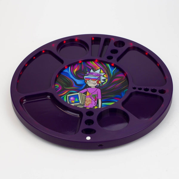 Multifunctional 360 Degree Rotating Led Spinning Rolling Tray - Glasss Station