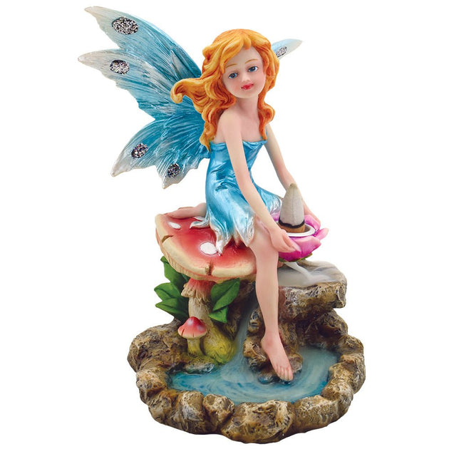 Mushroom Fairy 7" Backflow Incense Burner - Glasss Station