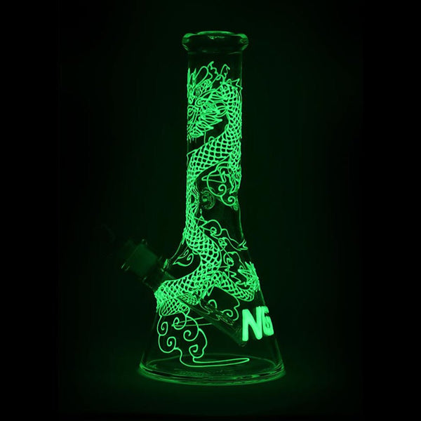 NG-13" 7mm Glow in the Dark Dragon Beaker Bong - Glasss Station