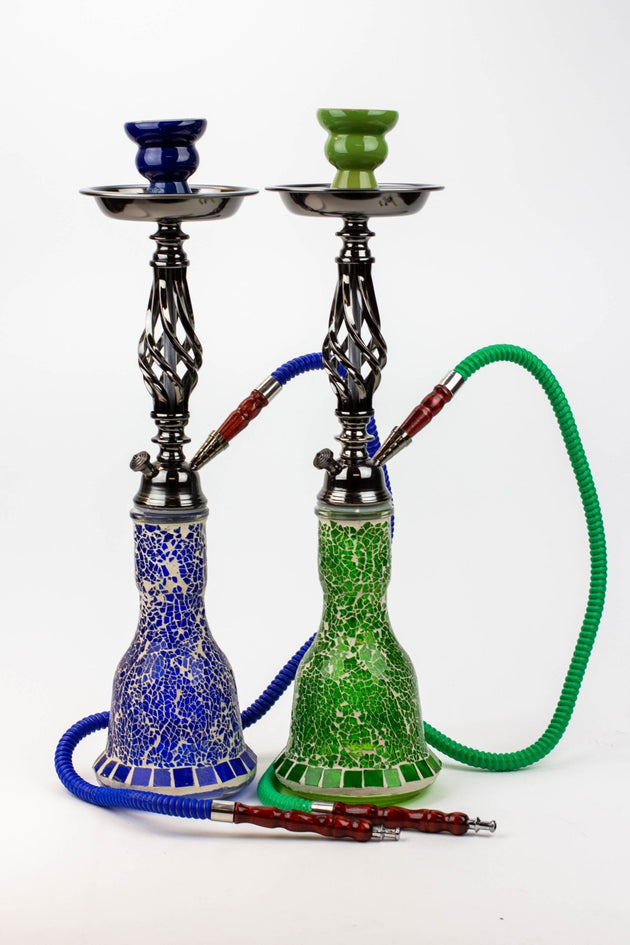 One Hose 20" Twisted Wrought Hookah - Glasss Station