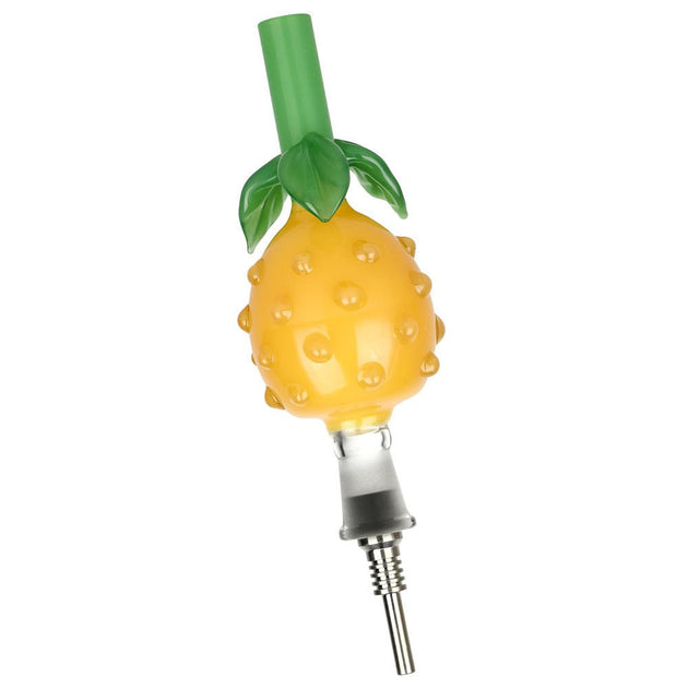 Perky Pineapple Glass 6" Honey Straw w/ Titanium Tip - Glasss Station