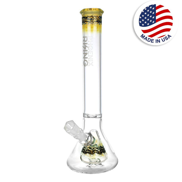 Phoenix Rising Silver Fumed Pyramid 16" Beaker Water Pipe - Glasss Station