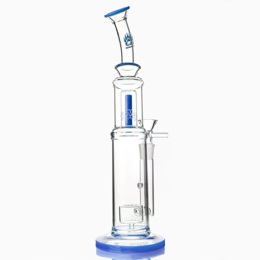Pilot Diary 15" Double Perc Stemless Glass Bong - Glasss Station