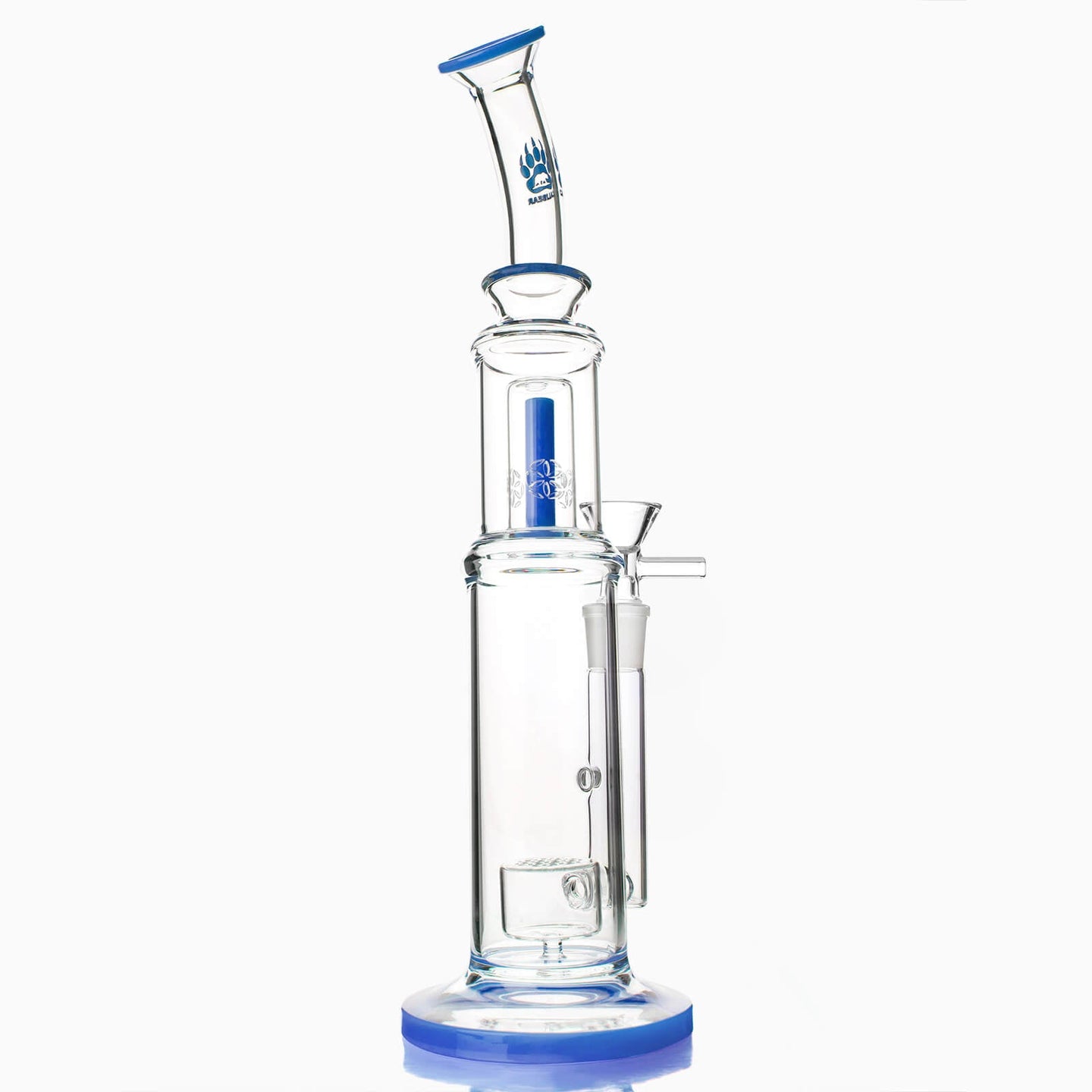 Pilot Diary 15" Double Perc Stemless Glass Bong - Glasss Station