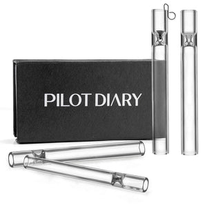 Pilot Diary Glass One Hitter w/ Metal Screen 4 Pack - Glasss Station