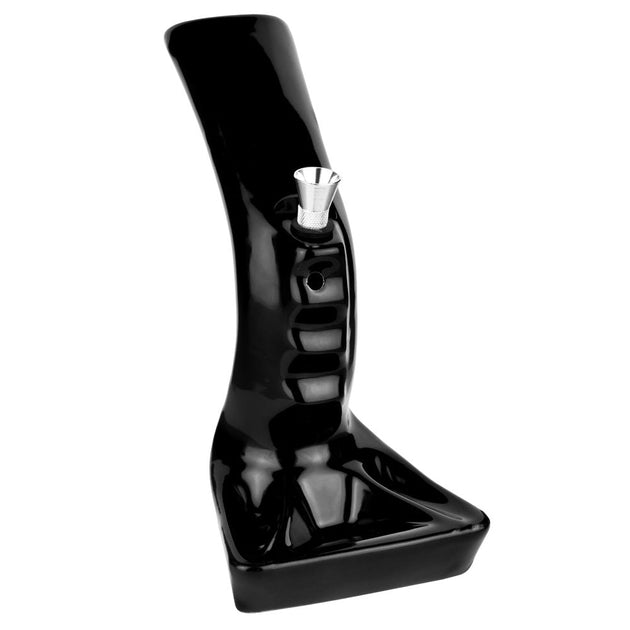 Pistol Grip Ceramic Bong w/ Ashtray Base - Glasss Station