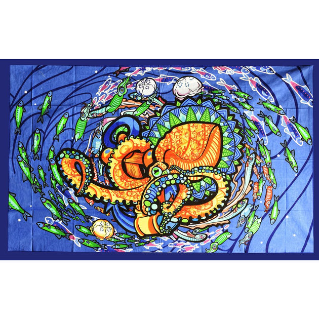 Pulsar Psychedelic Octopus Tapestry - Glasss Station