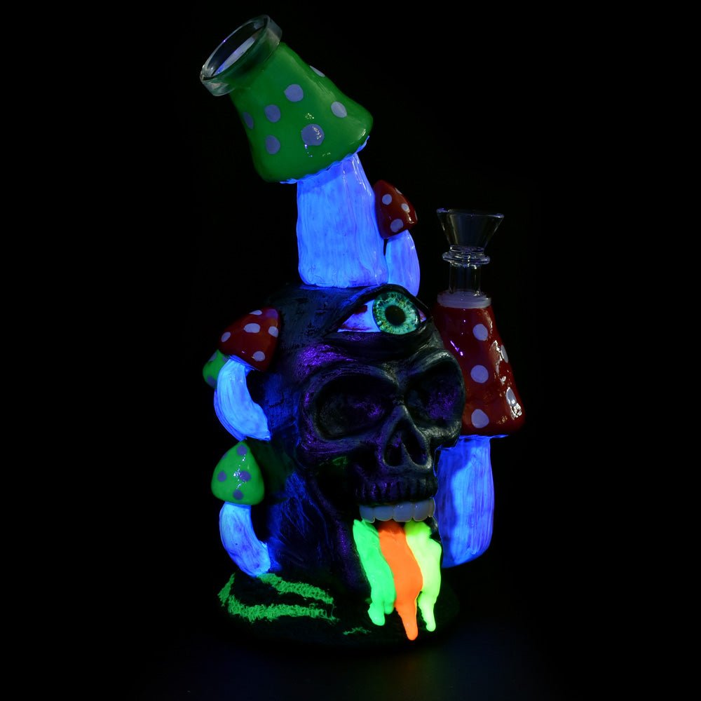 Pulsar Rainbow Puking Skull 9.5" Water Pipe - Glasss Station