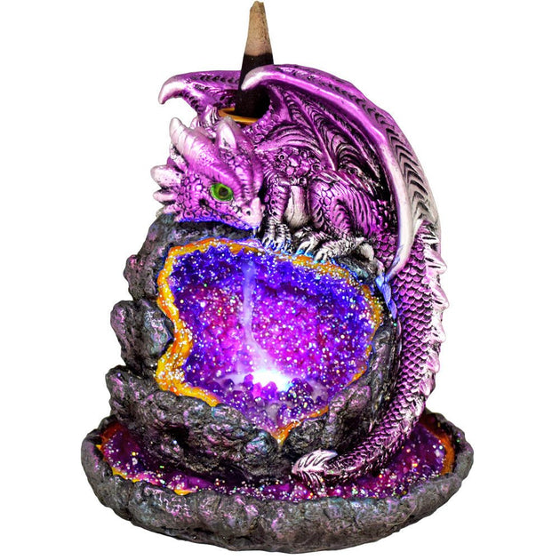 Purple Dragon Backflow Incense Burner w/ LED Lights - Glasss Station