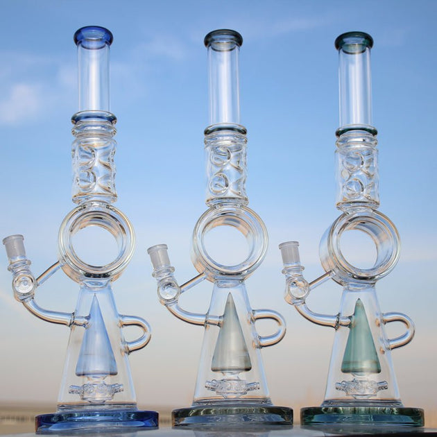 Recycler Style Donut Percolator 18.5" Glass Water Pipe - Glasss Station
