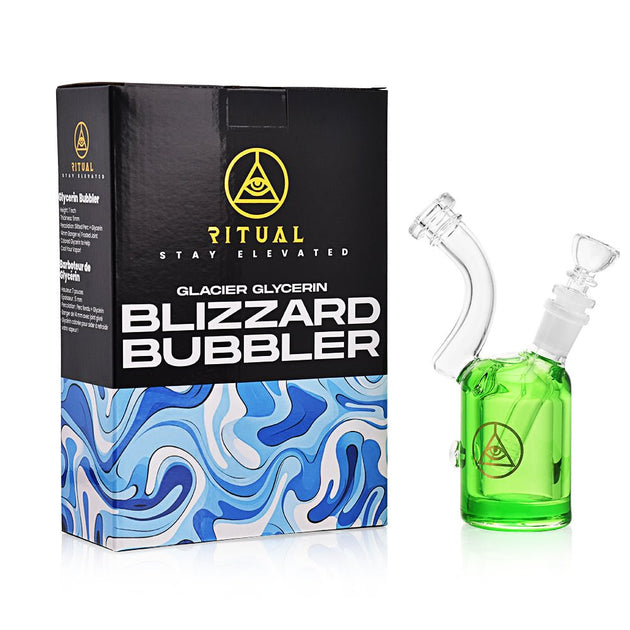 Ritual Smoke Green Blizzard Bubbler - Glasss Station