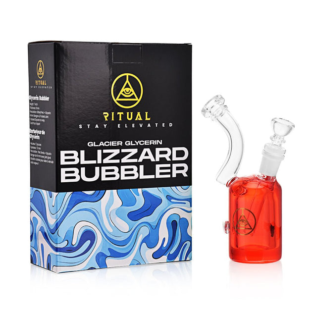 Ritual Smoke Red Blizzard Bubbler - Glasss Station