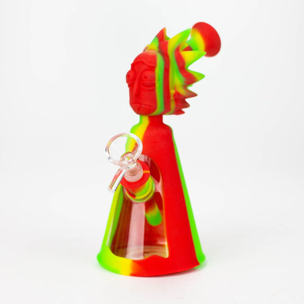 RM Cartoon 7" Multi-Colored Silicone Water Pipe - Glasss Station