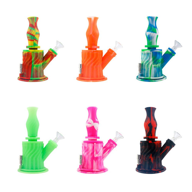 Silicone 3 in 1 7" Water Pipe - Glasss Station