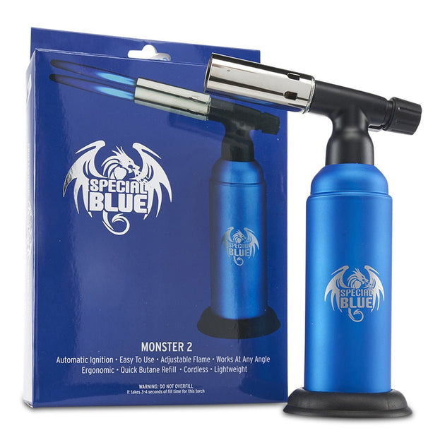 Special Blue Monster Double Flame Butane Torch - Glasss Station