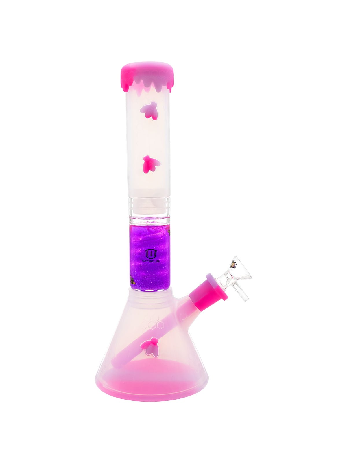 Stratus Glass Silicone Bee Freezable Beaker Bong - Glasss Station