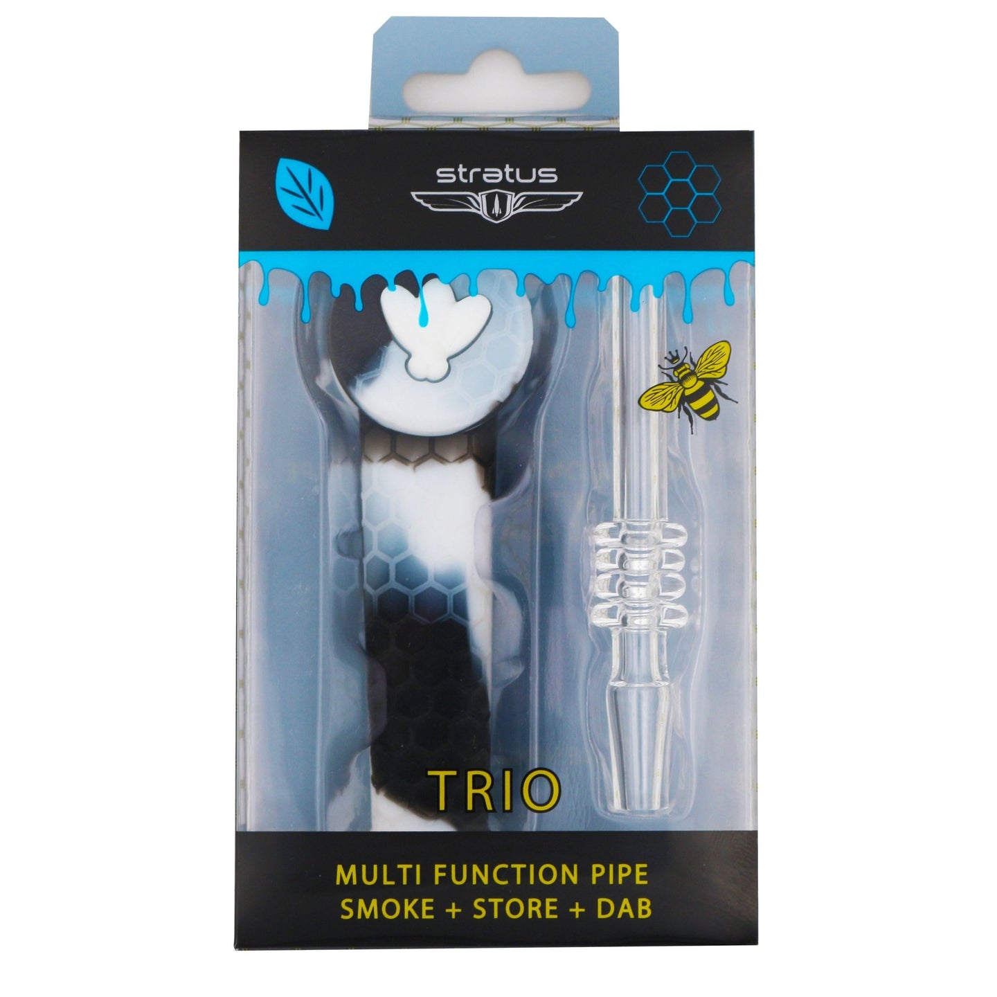 Stratus Glass Trio 3 in 1 Silicone Nectar Collector - Glasss Station