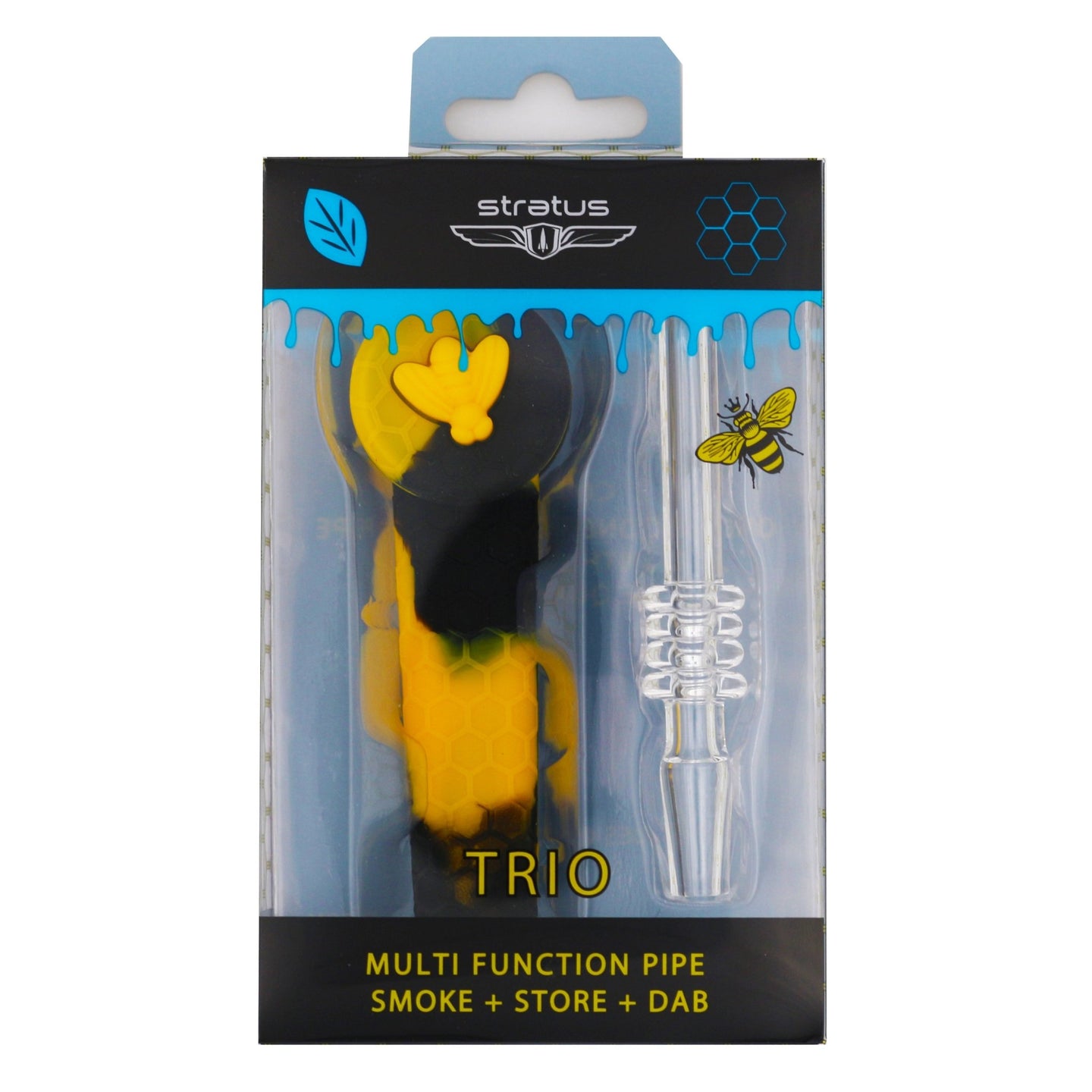 Stratus Glass Trio 3 in 1 Silicone Nectar Collector - Glasss Station