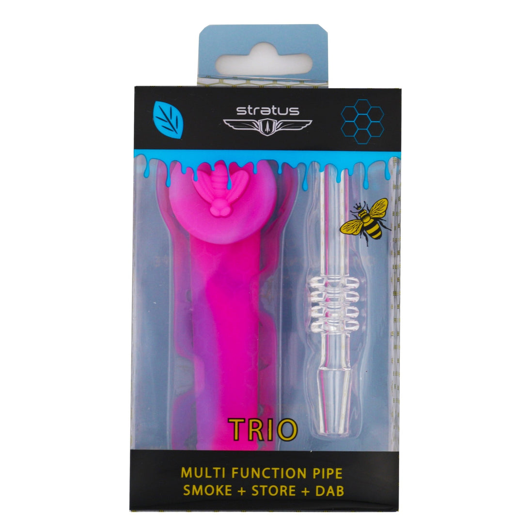 Stratus Glass Trio 3 in 1 Silicone Nectar Collector - Glasss Station