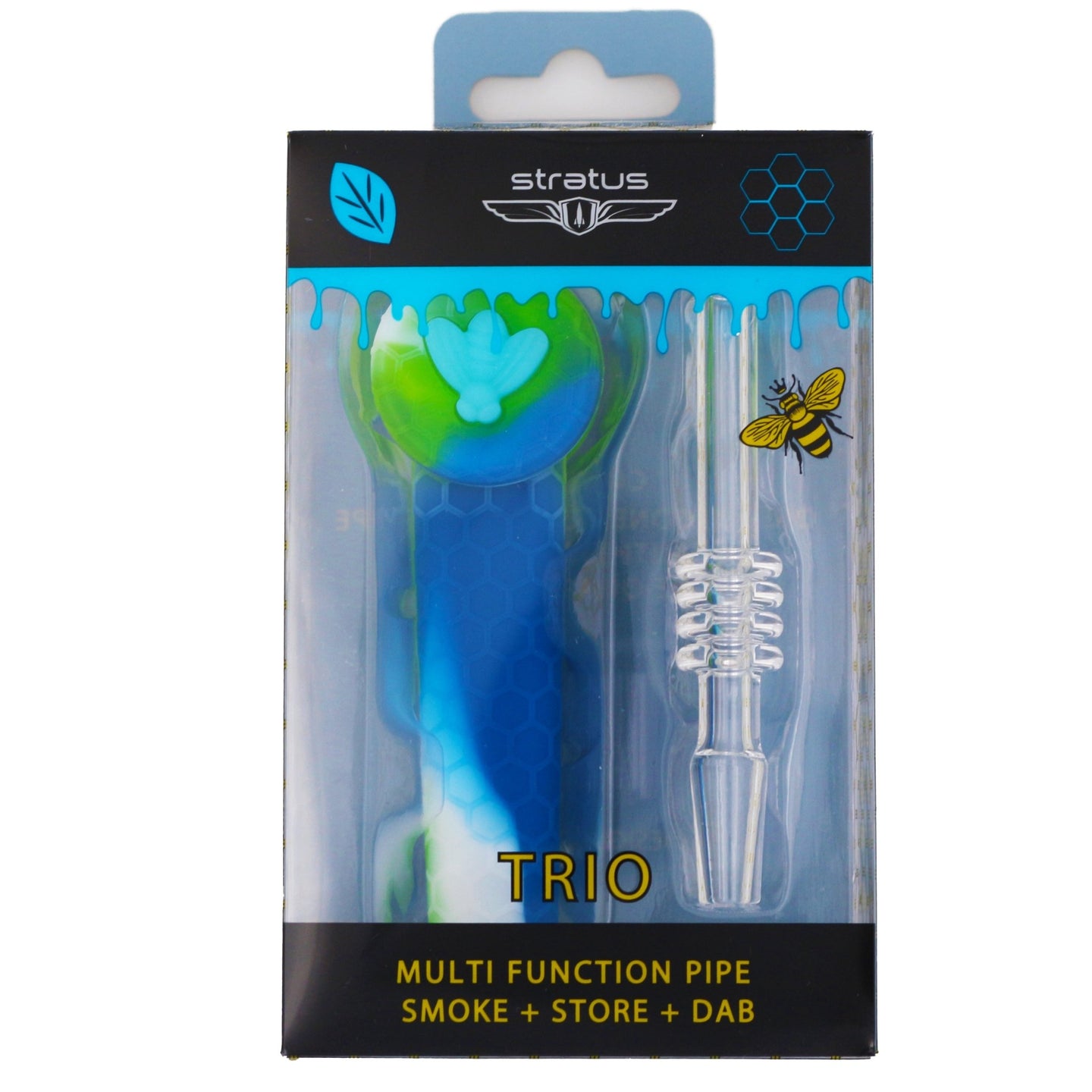 Stratus Glass Trio 3 in 1 Silicone Nectar Collector - Glasss Station