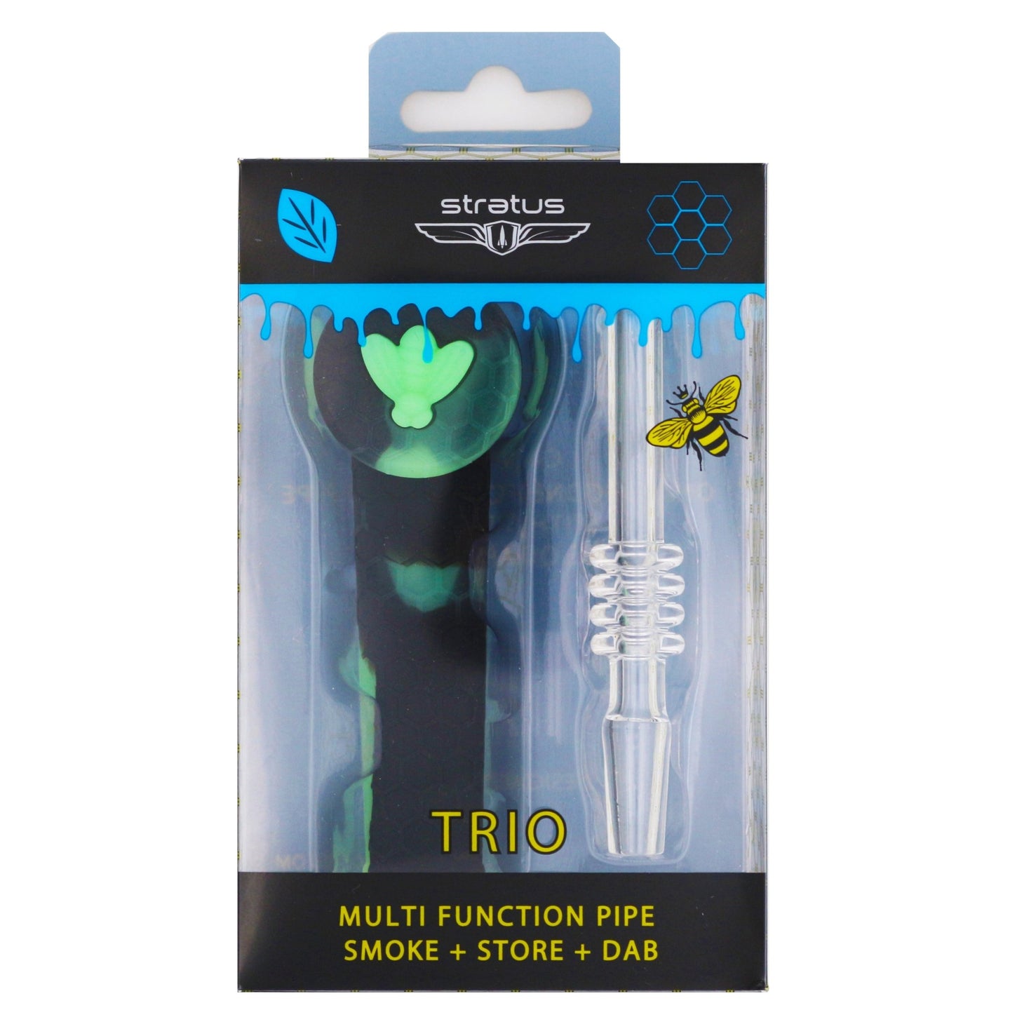 Stratus Glass Trio 3 in 1 Silicone Nectar Collector - Glasss Station