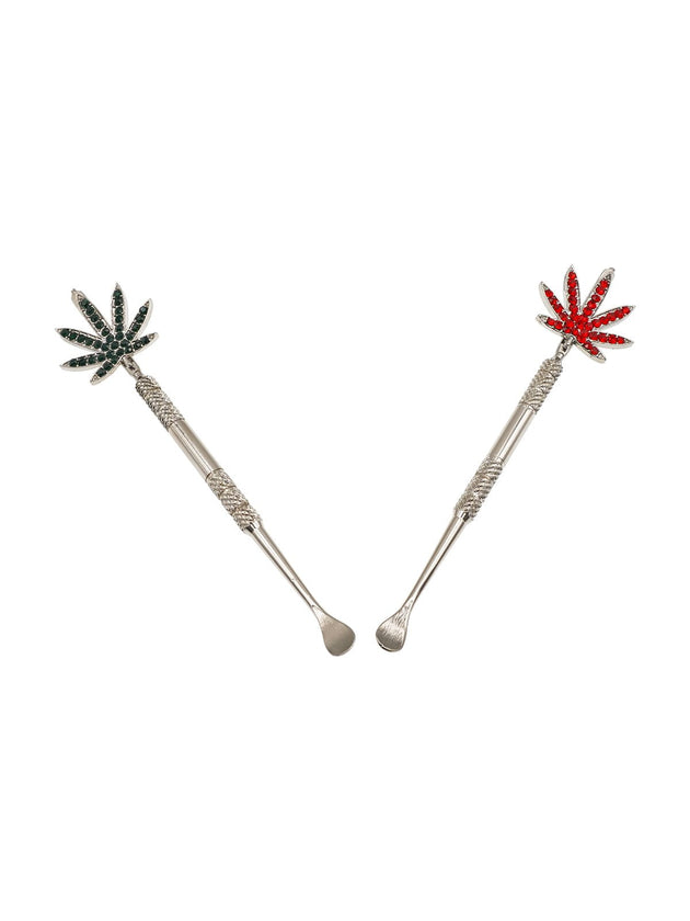Studded Metal Dabber "Happy Leaf" - Glasss Station