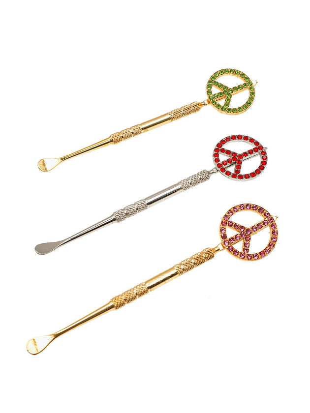 Studded Metal Dabber "Peace" - Glasss Station